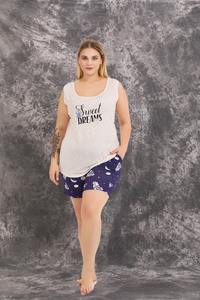 Conjunto de Pijama para Mujer Talla Grande, Camiseta de Manga Corta y Pantalones Cortos, Ropa de Dormir Cómoda de Talla Grande, Ropa para el Hogar - Product Image 6