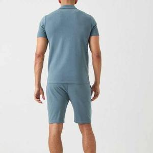 Conjunto de verano de manga corta para hombre, traje deportivo para hombre, camiseta con panel, conjuntos de pantalones cortos, conjunto de pantalones cortos informales de moda de dos piezas para verano - Product Image 4