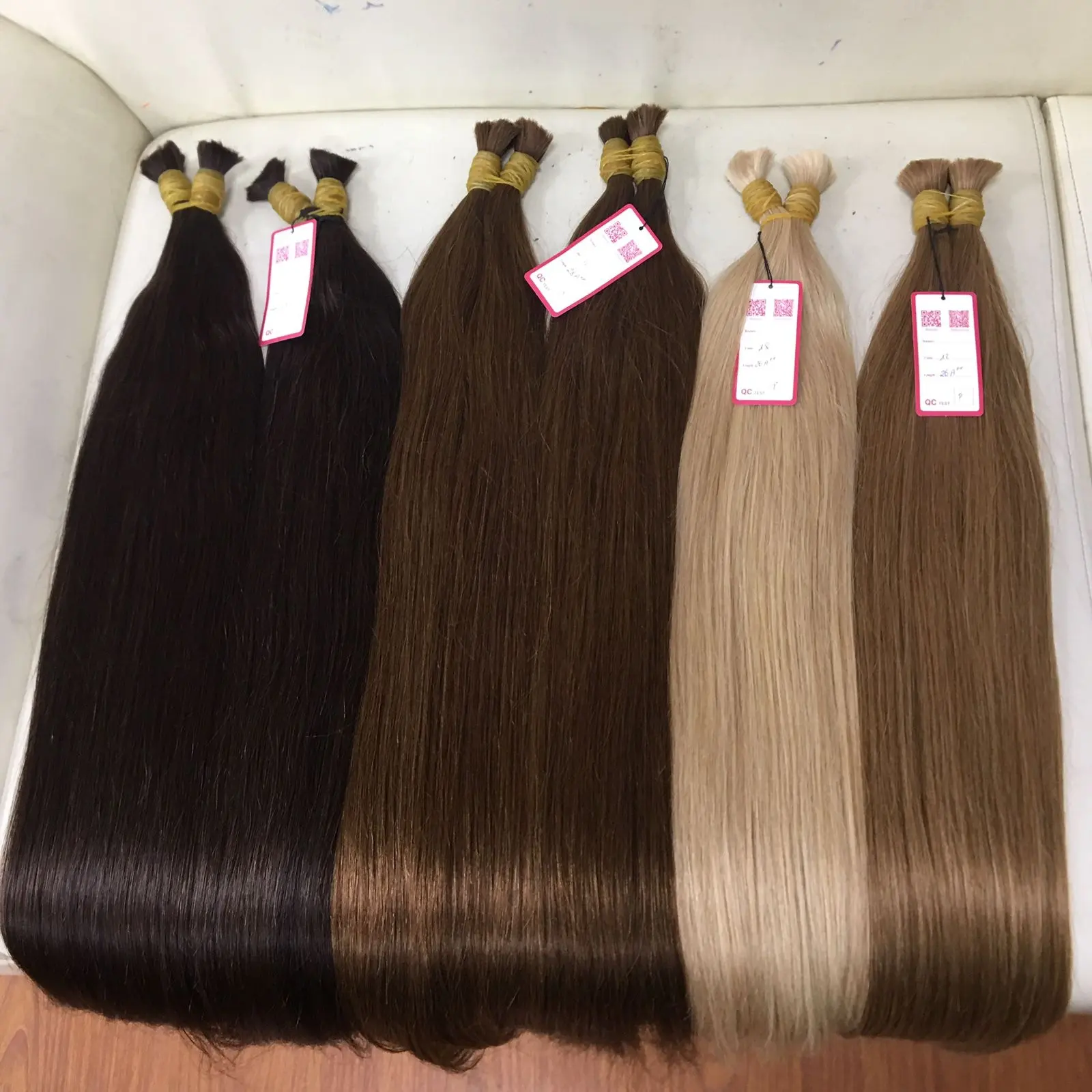 Silky Straight 100 percent high quality bulk human raw virgin vietnamese hair extensions same length hair