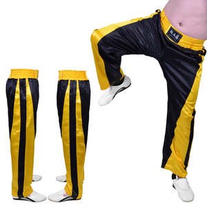 Pantalones de Kickboxing de boxeo de diseño personalizado al por mayor 100% tela de satén de poliéster transpirable de secado rápido para hombres y mujeres entrenamiento - Product Image 1