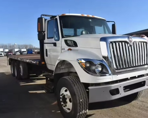 Best!! Fleet Supply Regular Cab Used 2015 For-International WorkStar 7400 26 ft Flatbed <b>Truck</b> - Automatic LHD Fast Dispatch - Product Image 1
