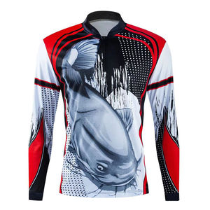 เสื้อโปโลตกปลาแขนยาวมีซิปสำหรับใส่100% พิมพ์โพลีเอสเตอร์ผ้าสแปนเด็กซ์ - Product Image 4