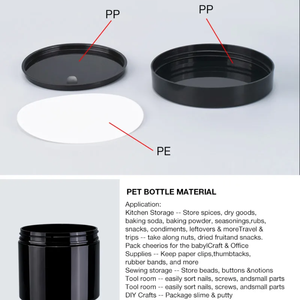 Pots cosmétiques en plastique blanc vides rechargeables de 4oz avec couvercles fabriqués au Vietnam en PET - Product Image 5