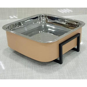 Chauffe-plats de qualité de luxe pour présentoir de buffet Chauffe-plats Fait à la main de forme ronde en métal par Indian Metal World - Product Image 6