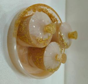 Plateau à paillettes en résine avec 3 boîtes de rangement Organisateur décoratif et fonctionnel - Product Image 1