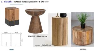 Table d'appoint en bois de manguier artisanal avec bordure naturelle, design rustique moderne, table d'appoint pour salon, chambre à coucher et décoration de bureau - Product Image 6