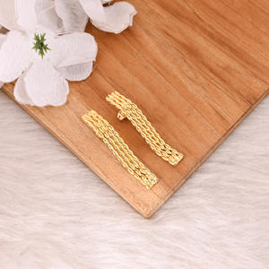 Pendientes de Botón de Latón Chapado en Oro para Mujer, Diseño Artesanal, Alta Calidad, Fabricante Mayorista - Product Image 6