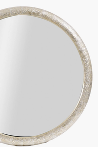 Cadre de miroir mural de conception simple fini argent aluminium de forme ronde pour la décoration murale de chambre et d'hôtel - Product Image 6