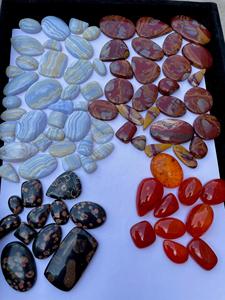 Wholesale Lot of 4 Mixed Stone Mineral Gemstone Cabochons Loose Jewelry Making Gems in Various Shapes and Sizes by Weight - Product Image 2