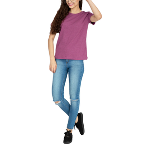 Camisetas de mujer de textura suave, ajuste ligero relajado, suave, informal, moda diaria, ropa de calle de moda, estilo moderno elegante - Product Image 2