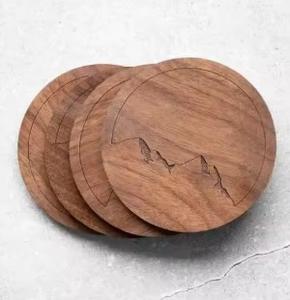 DESIGNS ÉLÉGANTS WC38 Style classique Design unique Dessous de verre en bois naturel frais Forme carrée pour tasse Dessus de table en verre personnalisé - Product Image 6