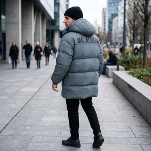 Chaqueta de invierno acolchada larga para hombre, con capucha, cálida, con múltiples bolsillos, con cremallera, para exteriores, OEM, ODM, venta al por mayor - Product Image 3