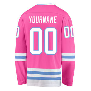 Maillot de hockey sur glace personnalisé avec logo, 100% polyester, manches longues, col en V, respirant, séchage rapide, maillot de hockey lavé - Product Image 3