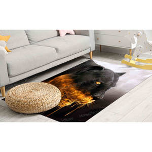 Alfombra con Estampado de Pantera Negra y Dorada - Alfombra de Animales de Lujo, Alfombra de Tapiz - Product Image 2