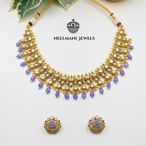 Luxury Purple Gem <b>Necklace</b> Set with Zircon and <b>Ruby</b> Gold Plated Copper for Wedding and Gifts for Ladies - Product Image 4