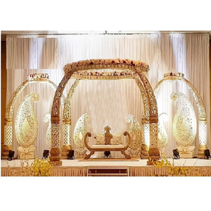 Fibre de mariage traditionnelle Telugu Mandap Fiber sud-indienne mariage Mandap configuration Golden FRP tronc pilier Mandap pour mariage - Product Image 1