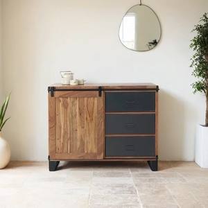 Petit buffet en bois et métal 110 cm - Osaka - Product Image 1