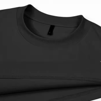 T-shirt blanc 100 % coton pour homme, haute qualité, personnalisable, vierge, uni, col montant épais, coupe oversize et carrée, tissé lourd