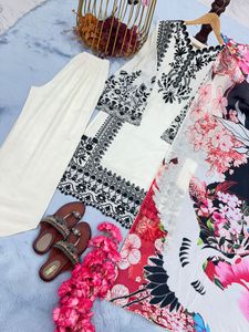 Lanzamiento de nuevo diseñador de ropa de fiesta Chinon Silk Fancy Beautiful bordado Thread Work Top y Palazzo con Dupatta Suit Set - Product Image 4