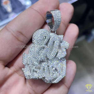 Declaración de lujo Hip Hop Street Style VVS Lab Grown Diamond 60s Colgante Frase personalizada Hombres Bling Rapper Charm - Product Image 2