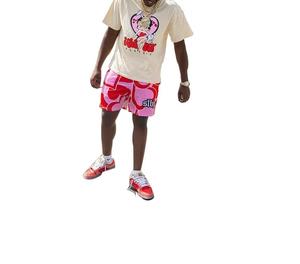 Streetwear pour hommes 2 pièces 2023 été ensemble t hommes décontracté sport Joggers ensemble couleur unie à manches courtes T-Shirt et Shorts ensembles - Product Image 2