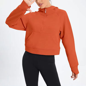 Sudaderas Largas para Invierno, Estilo Urbano, Logotipo Bordado Personalizado de Alta Calidad, Cuello Alto, Media Cremallera, Ropa de Mujer, Precios Bajos de Fábrica - Product Image 4
