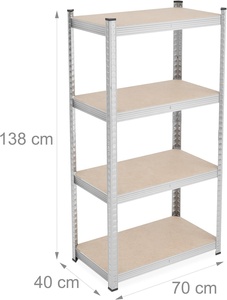 Étagères industrielles réglables sans boulons en acier galvanisé à 5 niveaux, protection contre la corrosion, design gain <span class=keywords><strong>de</strong></span> place, montage <span class=keywords><strong>au</strong></span> sol - Product Image 4