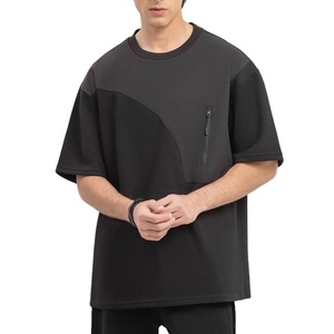 Camiseta de Hombre de Seda/Algodón con Cierre en el Pecho, Personalizada, Nueva Colección, Cuello Redondo, Manga Corta, Corte Regular, Tallas Grandes - Product Image 1