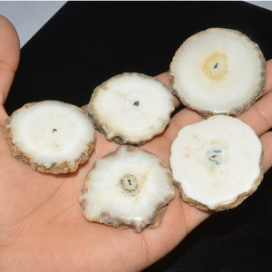 Lot de pierres précieuses en quartz solaire blanc naturel, tranche druzy, pierres précieuses en vrac, certifiées par un tiers, pour bijoux faits à la main - Product Image 3