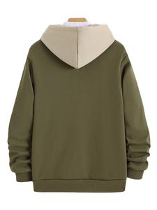 Sweat-shirts pour hommes en gros personnalisés, streetwear, haute qualité, en molleton de coton surdimensionné, unisexe, couleurs contrastées, sweat-shirt décontracté pour hommes - Product Image 2