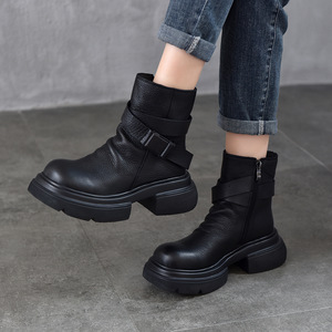 Bottes en cuir pour femmes à talon aiguille et bout pointu, style western, brodées, bottes de neige en cuir pour femmes - Product Image 1