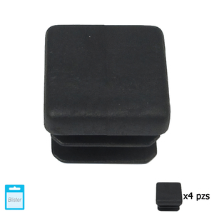 Tappo interno quadrato nero 20x20 mm. Confezione blister da 4 pezzi. - Product Image 1