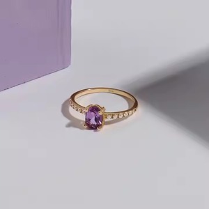 Anillo de Bodas de compromiso de diamante ovalado cultivado en laboratorio de oro de 18K para mujer, anillo de diamantes de San Valentín elegante apilable, joyería - Product Image 6
