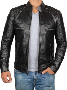 Veste d'hiver en cuir chaude nouveau design veste en cuir d'agneau véritable pour hommes veste en cuir de fourrure coupe ajustée pour hommes - Product Image 5