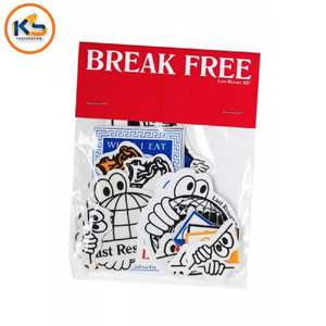 Custom Branded Eco-friendly <b>Vinyl</b> <b>Sticker</b> Custom <b>Sticker</b> Packs Header Card | Waterproof Die Cut Cartoon <b>Stickers</b> Retail Poly Bag - Product Image 2