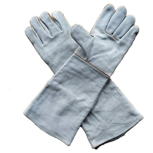 Guantes de seguridad de trabajo resistentes al calor resistentes al desgaste, protección de palma de la mejor calidad, guantes de soldadura de piel de vaca resistentes al calor OEM - Product Image 1