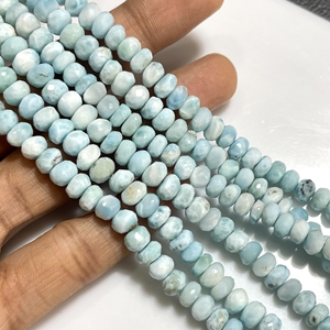 Perles en forme de rondelle à facettes en Larimar naturel de haute qualité 6-6.5MM 6 pouces ASP GEMS prix usine couleur verte pour la fabrication de bijoux - Product Image 4