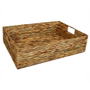 Waterhyazinthe Panier tissé Bac de rangement plat et rectangulaire - Product Image 1