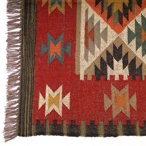 Alfombras Kilim de Yute y 100% Lana de la Mejor Calidad con Bordado Geométrico de Diseño Vintage de Lujo Tejidas a Mano y Felpudos al por Mayor - Product Image 4