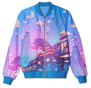 Casual invierno otoño béisbol impreso bombardero chaqueta calle prendas de vestir suelta bombardero chaqueta Mujer - Product Image 2