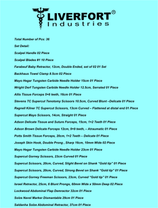 Juego de Instrumentos Quirúrgicos de Primera Calidad para Abdominoplastia Manual y Cirugía Plástica, 36 Piezas - Product Image 2