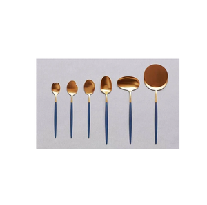 Juego de cubiertos con mango de latón, juego de cubiertos de acero con espejo, metal dorado transparente para restaurantes, juego de cubiertos de boda - Product Image 3