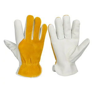 Gants de sécurité à grains fendus en cuir de vachette de qualité supérieure professionnels Protection des mains de l'index sans couture Gants résistants à la chaleur - Product Image 1