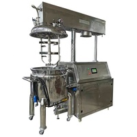 Homogénéisateur sous vide 30L, mélangeur émulsifiant, levage hydraulique, chauffage par enveloppe pour la production de cosmétiques, onguents et gels