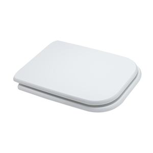 Tapa de inodoro blanca compatible con inodoros de cubeta, con bisagras universales - Product Image 1