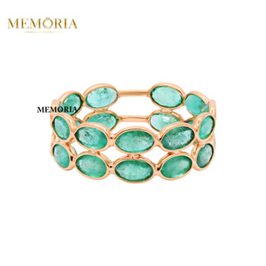 แหวนพลอยมรกตแท้รูปไข่18K สีเหลืองทองเรียบง่ายแหวนหรูหราบุคลิกภาพสำหรับการขอแต่งงานหรือคำสารภาพ - Product Image 2