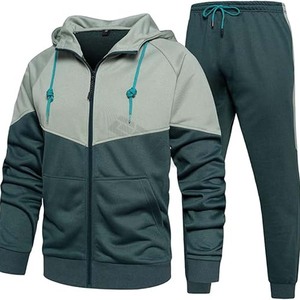 Wholesale Plus Size Men's Sport Cotton <b>Polyester</b> <b>Hoodie</b> Joggers Set Breathable Comfortable Sport Sweatsuit Tracksuit for Spring - Product Image 1
