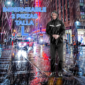 2-Piece <b>Waterproof</b> Rain Suit with Visor and Reflective Strips - Product Image 5
