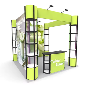 Vitrine portative en aluminium avec support pliable d'étagère illuminée en verre acrylique pour la conception d'exposition - Product Image 5