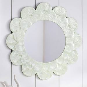 Miroir fait main mignon en forme de fleur de nacre pour décor de chambre de filles bon prix miroirs d'incrustation de coquille - Product Image 1